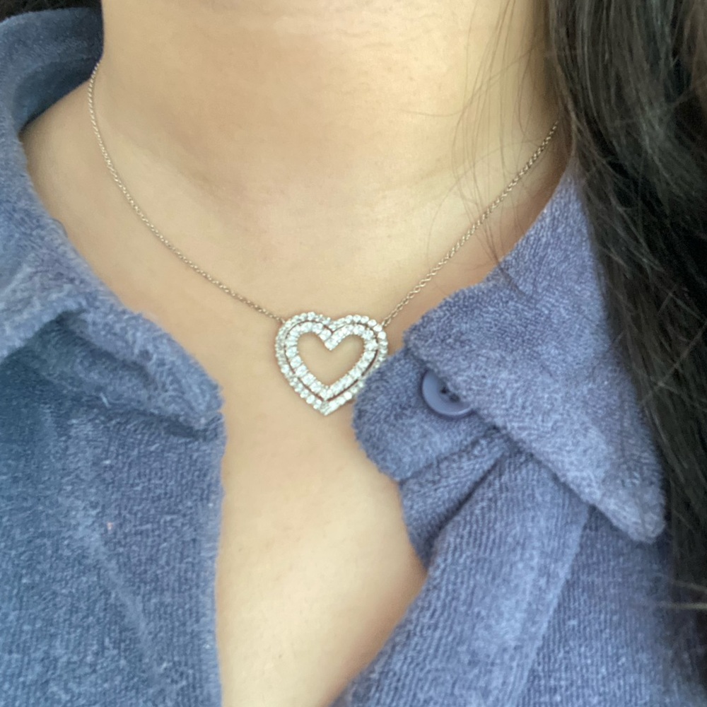 Exclusive Crislu heart diamond necklace